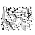 thumbnail image 4 of Pegatinas de pared musicales Yuarrent calcomanías de Lepu Decoración del hogar PVC 57x46cm negro, 4 of 6
