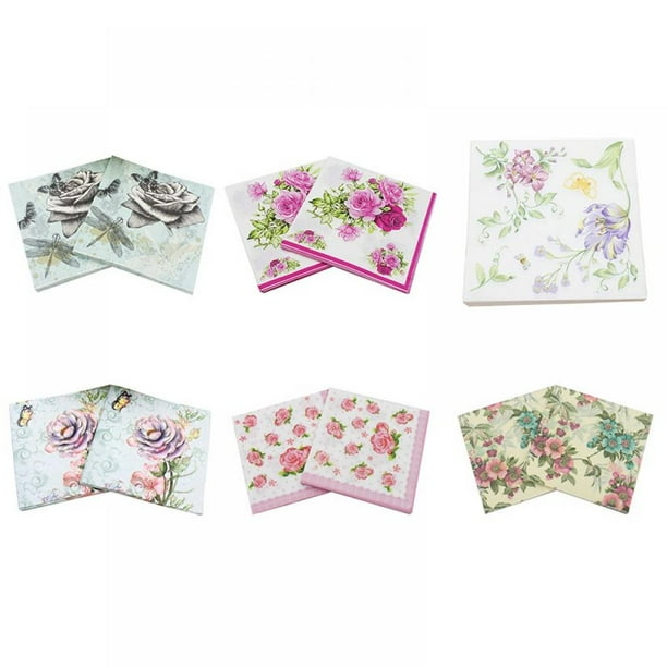 Promotion Clearance!33cm * 33cm 20Pcs/pack Printed Flower Paper Napkins