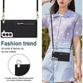 thumbnail image 4 of Crossbody Women Wallet Case for Samsung Galaxy S21+ Plus (Not S21) with Card Holder, Removable Lanyard Strap Purse Cover for Samsung Galaxy S21 Plus Zipper Phone Case Black, 4 of 9