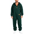 thumbnail image 3 of Ceisia Mens Loose Full Zip Hooded One Piece Jumpsuit Casual Sports Onesie Army Green L Gift, 3 of 5