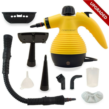 Handheld Pressurized Steam Cleaner with 9-Piece Accessories for Stain Removal, Carpets, Curtains, Car