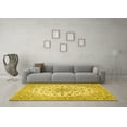 thumbnail image 3 of Ahgly Company Indoor Square Medallion Yellow Traditional Area Rugs, 7' Square, 3 of 4