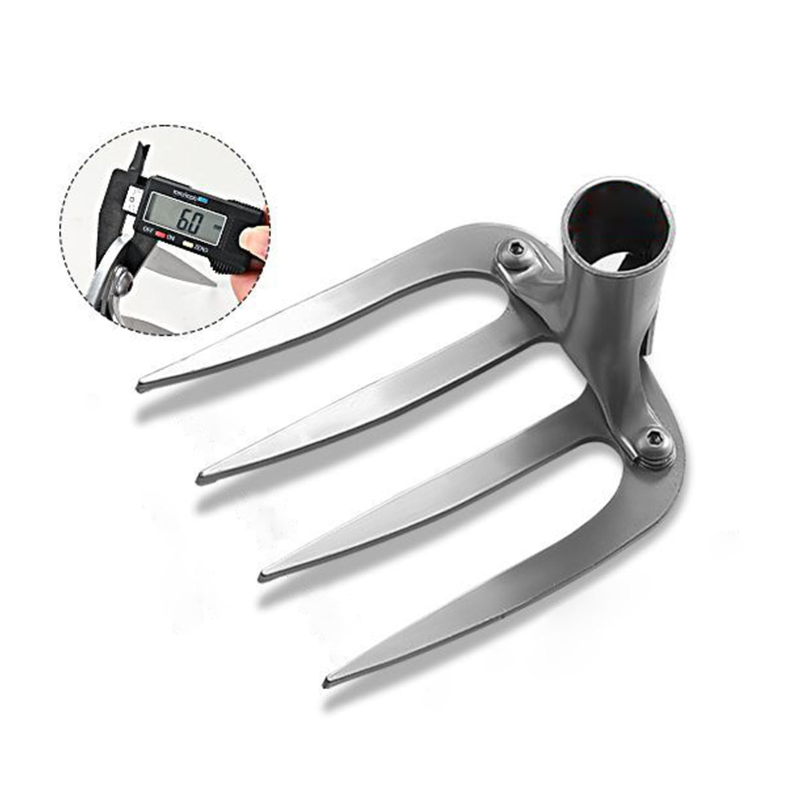Steel 4-Tine Garden Cultivator Rake – All-Iron Thickened Tiller for Soil Loosening and Weeding(A)