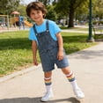 thumbnail image 5 of Cethrio Boys Cotton Outfit Sets, Short Sleeve 3 Piece Summer T-shirts Overalls and Socks Set Blue Size 10-12, 5 of 5