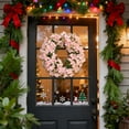 thumbnail image 3 of YardVibe Hydrangea Spring Wreaths for Front Door, 18'' Pink Hydrangea Artificial Door Wreaths for Home Mantle Wall Farmhouse Decor, 3 of 6