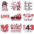 thumbnail image 2 of 9Pcs 9 Styles Valentine's Day Theme Plastic Heat Transfer Film Logo Stickers Set for DIY T-Shirt Bags Hats Jackets Mixed Shapes 140~200x220mm 1pc/style, 2 of 9