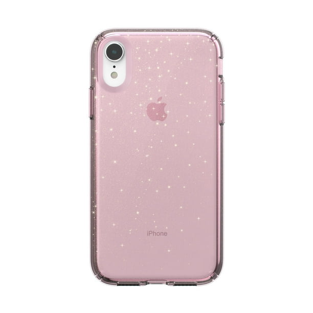 Speck Presidio Clear Plus Glitter Case iPhone XR Bella Pink with Gold