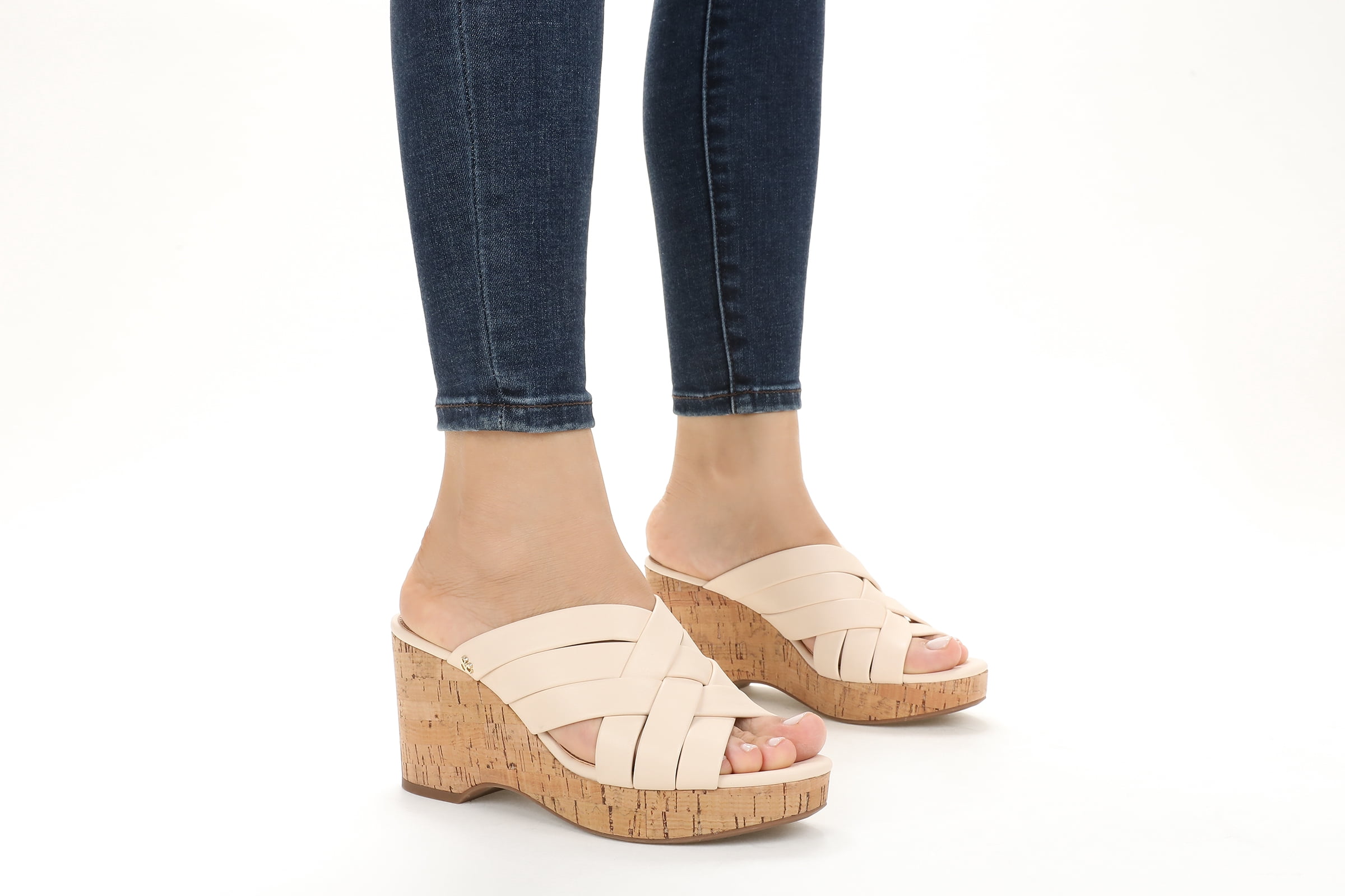 Sam & Libby Women's Cayla Slide Cork Wedge Sandal