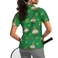 thumbnail image 2 of COEQINE 1/4 Zip Golf Shirts for Women V Neck Short Sleeve Golf Tops Gnome Leprechaun Shamrock and Heart Print Workout Polo Shirts Lightweight Soft Sportswear for St. Patrick's Day, L, 2 of 7