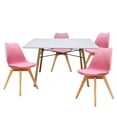 thumbnail image 1 of Set de Comedor Oslo Mundo In Melamina 120 Blanco 4 sillas Frankfurt Rosa, 1 of 15