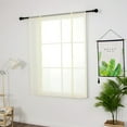 thumbnail image 6 of Yipa Tie Up Roman Shades Window Curtains,Adjustable Window Treatment,Rod Pocket Window Drapes,Slot Top Curtain Panel,Sheer Kitchen Valance,Voile Cafe Scarf Beige 39.3" Width x55" Length 2-Panel, 6 of 9