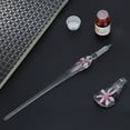 thumbnail image 4 of Crystal Glass Dip Pen, Flower Pattern Fountain Pen, Perfect for Writing Various Colors of Ink, Calligraphy, Essays, Threaded Tips for Ink Storage, 4 of 7