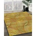 thumbnail image 2 of Ahgly Company Indoor Round Patterned Golden Brown Yellow Area Rugs, 4' Round, 2 of 6
