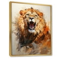 thumbnail image 2 of Designart "The Minimalist Roar of a Lion I" Animals Floater Framed Canvas Print, 2 of 7