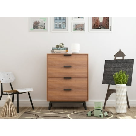 Mainstays Mid Century Modern 4 Drawers Chest in Multiple Finish