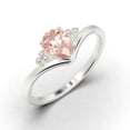 thumbnail image 3 of Gorgeous Minimalist 1.25 Carat Pear Cut Morganite And Diamond Moissanite Unique Engagement Ring, Affordable Wedding Ring in 925 Sterling Silver With 18k White Gold Plating Gift For Her Love, 3 of 3