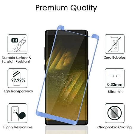 Galaxy Note 8 Temper Glass, Samsung Galaxy Note 8 [Case Friendly] Anti-Scratch Full Screen Coverage Edge to Edge Tempered Glass - Temper Glass Gel For Galaxy Note 8,