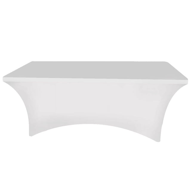 Elegante mantel rectangular blanco con elástico para bodas y decoración del hogar, 122 x 76 x 75 cm