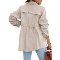 thumbnail image 3 of Sherrylily Women Lightweight Military Jacket Zip Up Buttons Utility Coat Outwear With Pockets, 3 of 4