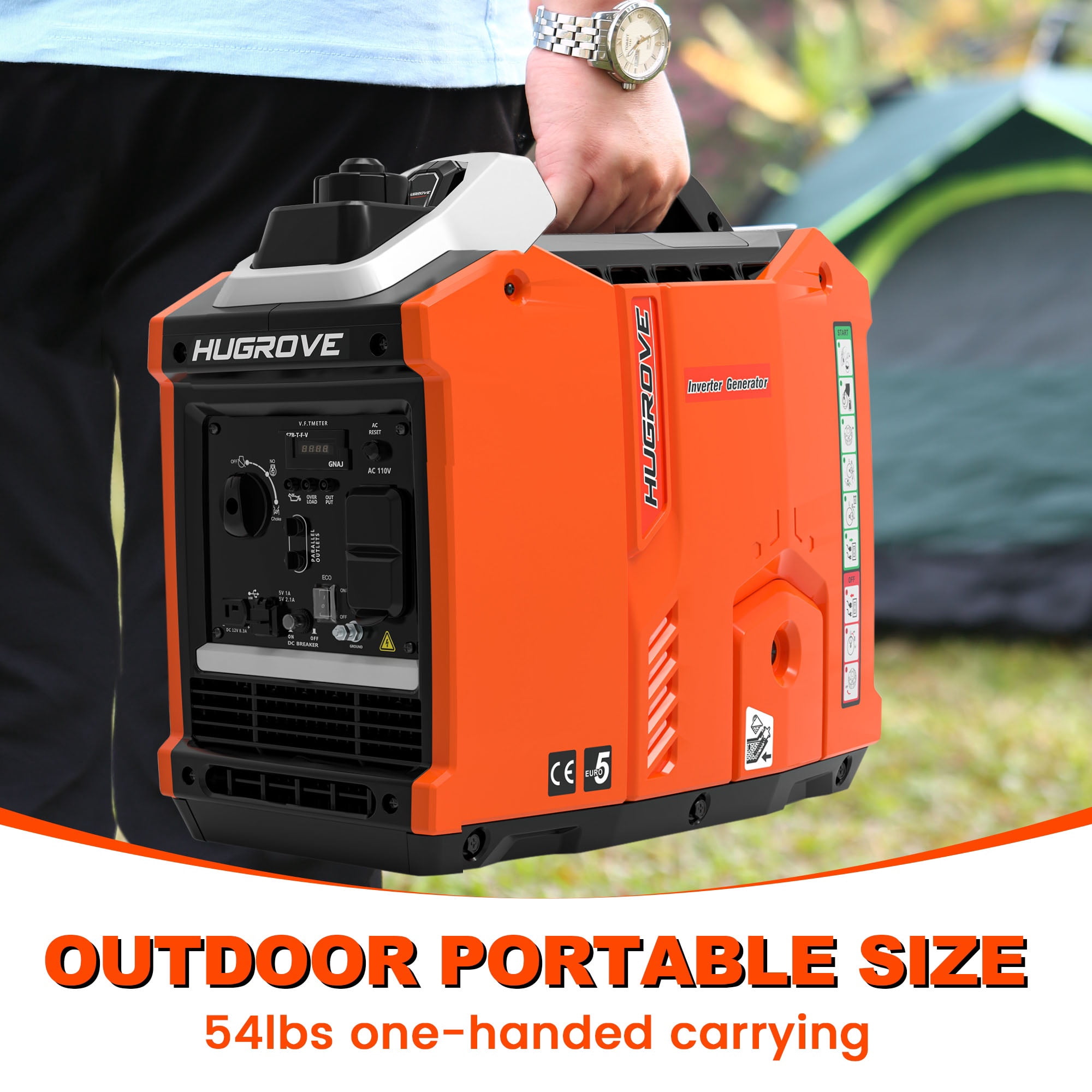 Inverter Generator for Home Use, 2200W Portable Generator 22''L Small Size, Super Quiet Gas Generator for RV Camping