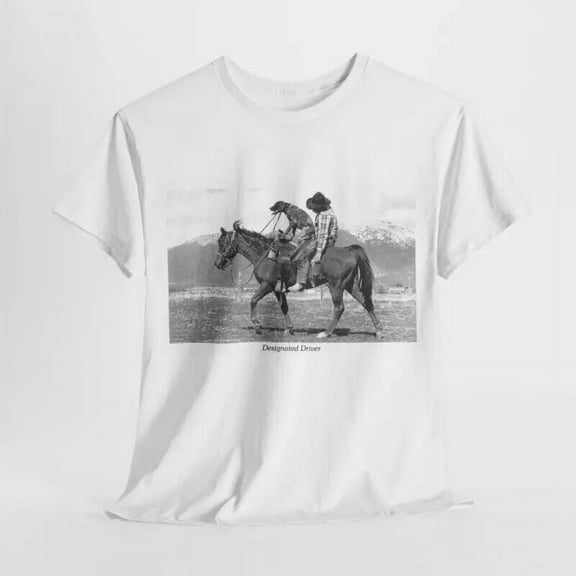 Designated Driver Tshirt Vintage Graphic Horse And Dog Country Unisex S-5XL