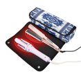 thumbnail image 2 of Hair Tools Storage with Heat Resistant Mat- Blue-and-white Porcelain Patterns Printed Curling Iron Travel Bag/Flat Iron Case for Women, 2 of 8