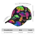 thumbnail image 3 of Kdxio Unisex Bright Mushrooms Pattern Baseball Cap Unisex Washed Classic Adjustable Hat, 3 of 7