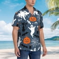 thumbnail image 4 of Haiem Halloween Printed Hawaiian Shirt for Men - Men’s Casual Beach Summer Shirts - Stretch Fabric with Modern Fit-Large, 4 of 7