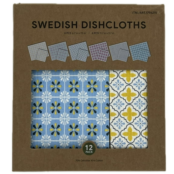 Swedish Dishcloths Reusable Assortment (12 Pack)