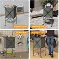 thumbnail image 4 of Laundry Basket with Wheels:88L Rolling Laundry Cart Foldable Metal Frame Dirty Clothes Laundry Hamper 36"H 4 Caster 2 Brake Waterproof Removable Liner Carry Handle for Dorm Laundry Room,Gray, 4 of 18