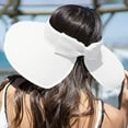 thumbnail image 4 of HAiming Sun Visor Hats for Women Wide Brim Straw Ponytail Summer Beach Hat UV Protection Packable Foldable Travel Cap, 4 of 5