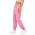 thumbnail image 3 of Baggy Sweatpants for Women Print Elastic Waist Loose Cinch Bottom Pants with Pocket Fall Casual Workout Running Trousers, Pink, XL, 3 of 4