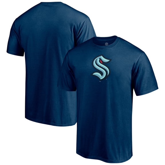 Men's Deep Sea Blue Seattle Kraken Primary Logo T-Shirt