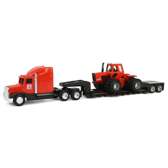 ERTL 1/64 Allis Chalmers 7580 Maroon Belly with Semi & Lowboy Trailer 16475