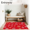 thumbnail image 3 of ODIKA 4'x6' Machine Washable Non-Slip Area Rug, Festive Starburst Snowflake with Whimsical Holiday Accents High Traffic Rug with Pad, Red, 632553, 3 of 8