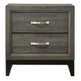 thumbnail image 2 of Mazie 25 Inch Modern 2 Drawer Nightstand Metal Handle Gray Foil Finish - Saltoro Sherpi, 2 of 6