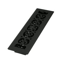 Decor Grates 2" x 12" textured black painted scroll design floor register