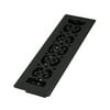 Decor Grates 2" x 12" textured black painted scroll design floor register