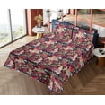 thumbnail image 4 of Ambesonne Rose Print Fitted & Flat Sheet with Shams 4 Pcs Set, Delicate Flowers Scene, Calking, Dark Coral Mustard Rose, 4 of 5