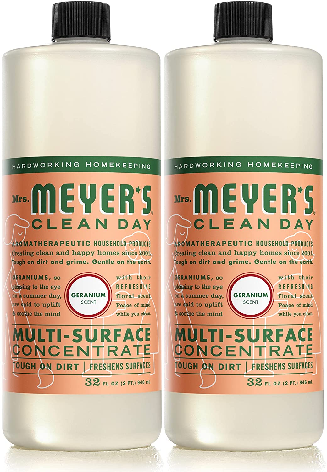 Mrs. Meyer's MultiSurface Cleaner Concentrate, Use to Clean Floors, Tile, Counters, Geranium