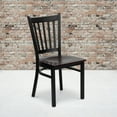 thumbnail image 3 of Flash Furniture 2 Pk. HERCULES Series Black Vertical Back Metal Restaurant Chair - Mahogany Wood Seat, 3 of 14