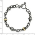 thumbnail image 2 of 14K/Silver Two-Tone Sterling Silver With 14K 7.5In Link Bracelet Made In Thailand qtc431, 2 of 5