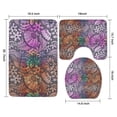 thumbnail image 3 of Multicolor Paisley and Floral Pattern Bathroom Rugs Sets 3 Piece,Toilet Cover Set,Absorbent Non Slip Bathroom Mats Sets with U-Shaped Contour Rug Toilet Rug Set, 3 of 5