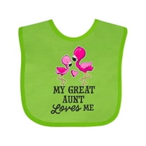 Inktastic My Great Aunt Loves Me with Two Flamingos Boys or Girls Baby Bib