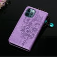 thumbnail image 6 of Mantto iPhone 12 Pro Case, Magnetic Folio Butterfly Patterned Wallet Case, PU Leather with Wrist Strap Credit Card Holder Slots Kickstand Protective Cover For iPhone 12 Pro, Lightpurple, 6 of 15