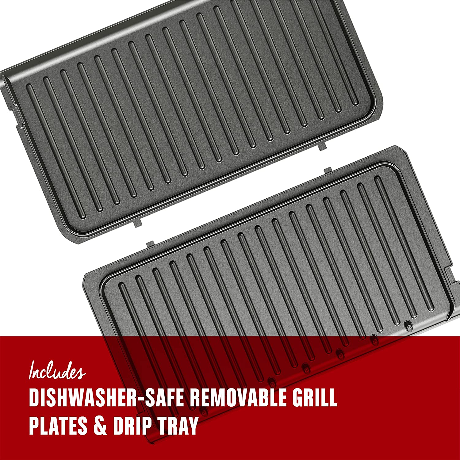 George Foreman Rapid Grill Series RPGV3801BK 5-Serving Removable Plate Electric Indoor Grill and Panini Press Black