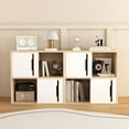 thumbnail image 4 of 4 Cube Storage Organizer,Modern Wooden Storage Cabinet with Sliding Doors,for Living Room,Bedroom,White, 4 of 7