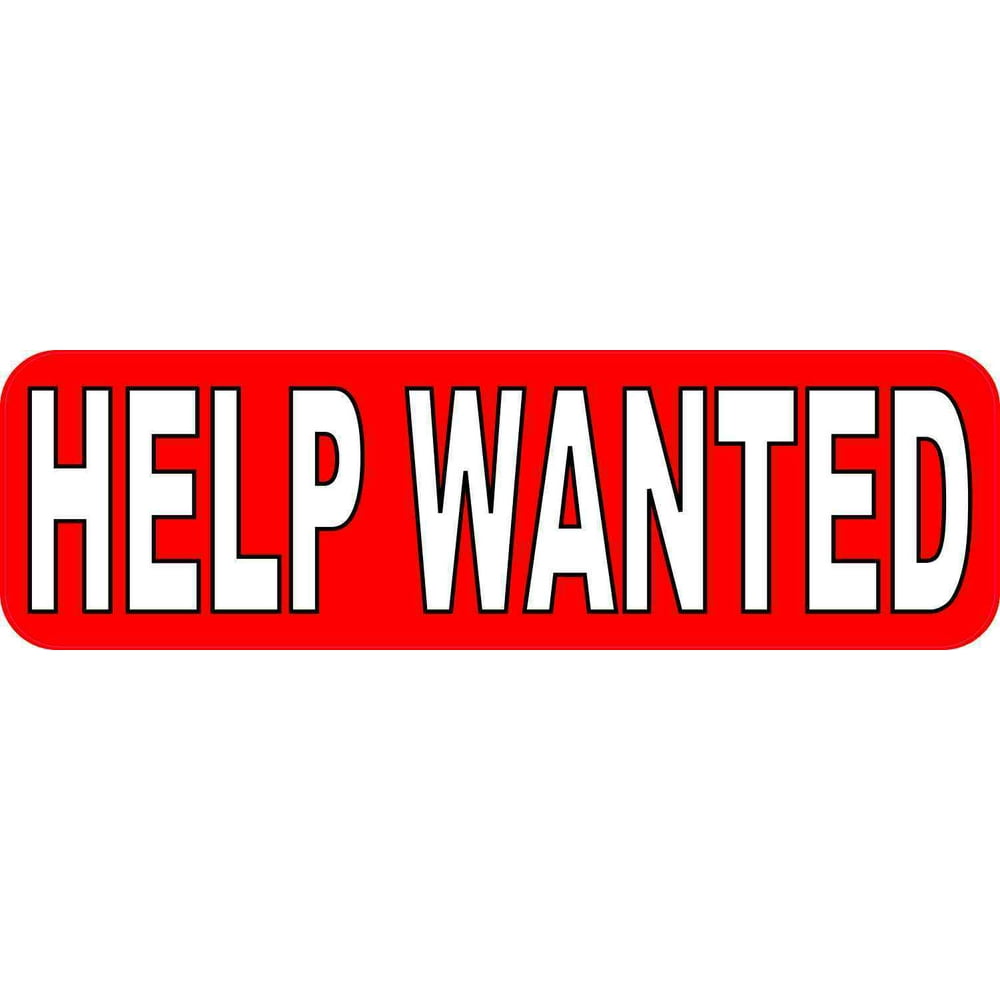 10in x 3in Help Wanted Sticker