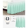 thumbnail image 3 of Green and Bed Skirt King Size 16" Drop White Gradient Ruffled Wrap Around Bed Skirts Adjustable Elastic Bedskirt Dust Ruffle for King Size Bed, 3 of 7