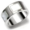 thumbnail image 1 of Bague pour Femmes en Acier Inoxydable Poli avec Precious Stone en Blanc - Taille 7, 1 of 1
